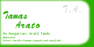 tamas arato business card